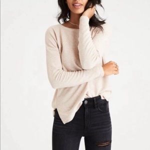 AMERICAN EAGLE SOFT AND SEXY PLUSH BEIGE SWEATER